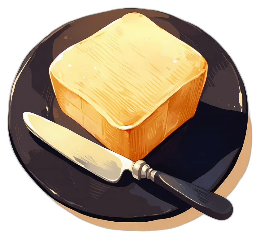 Golden Butter Block with Knife