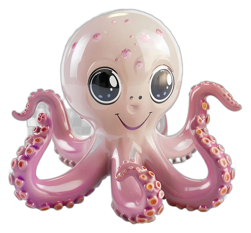 Glossy Pink Octopus Toy