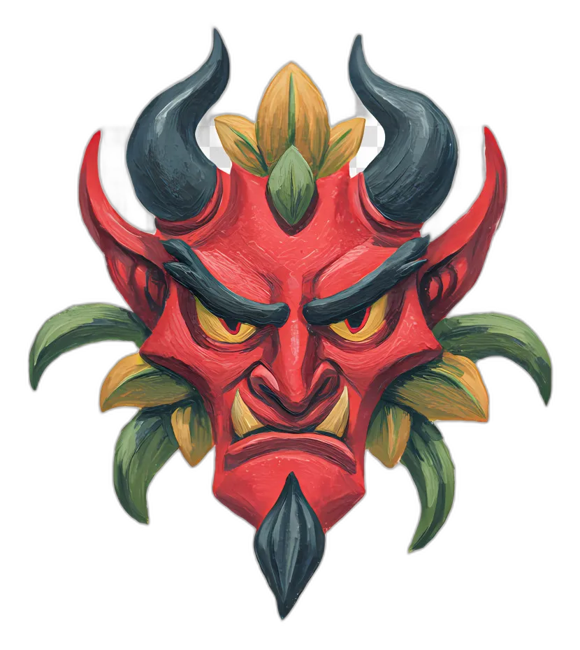 Stylized Red Demon Mask