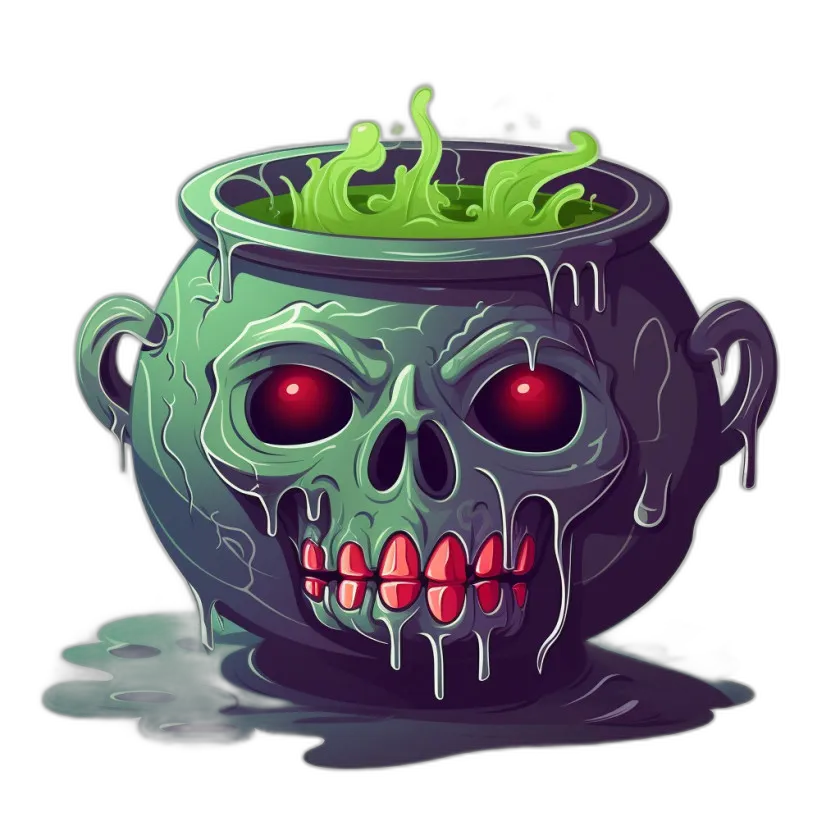 Zombie Face Poison Cauldron