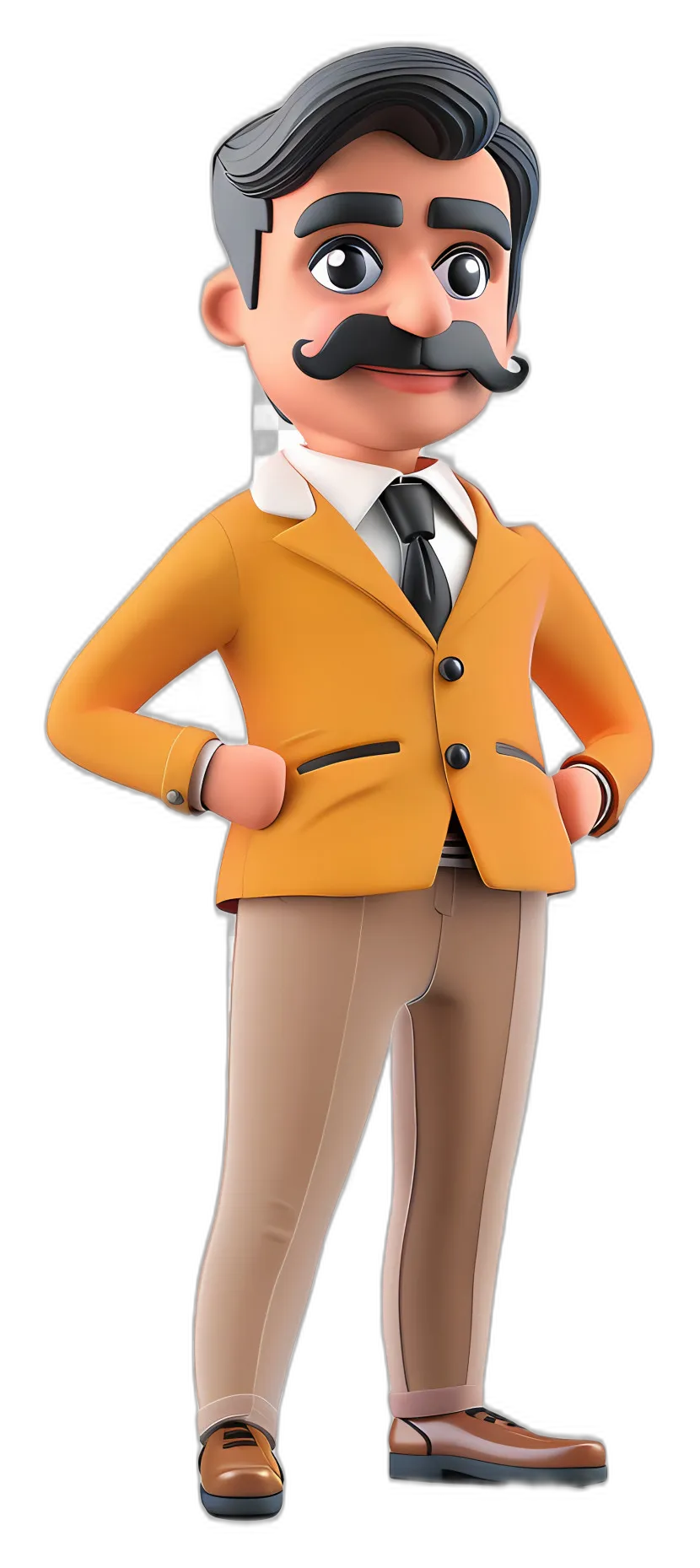 Cartoon Gentleman with Mustache