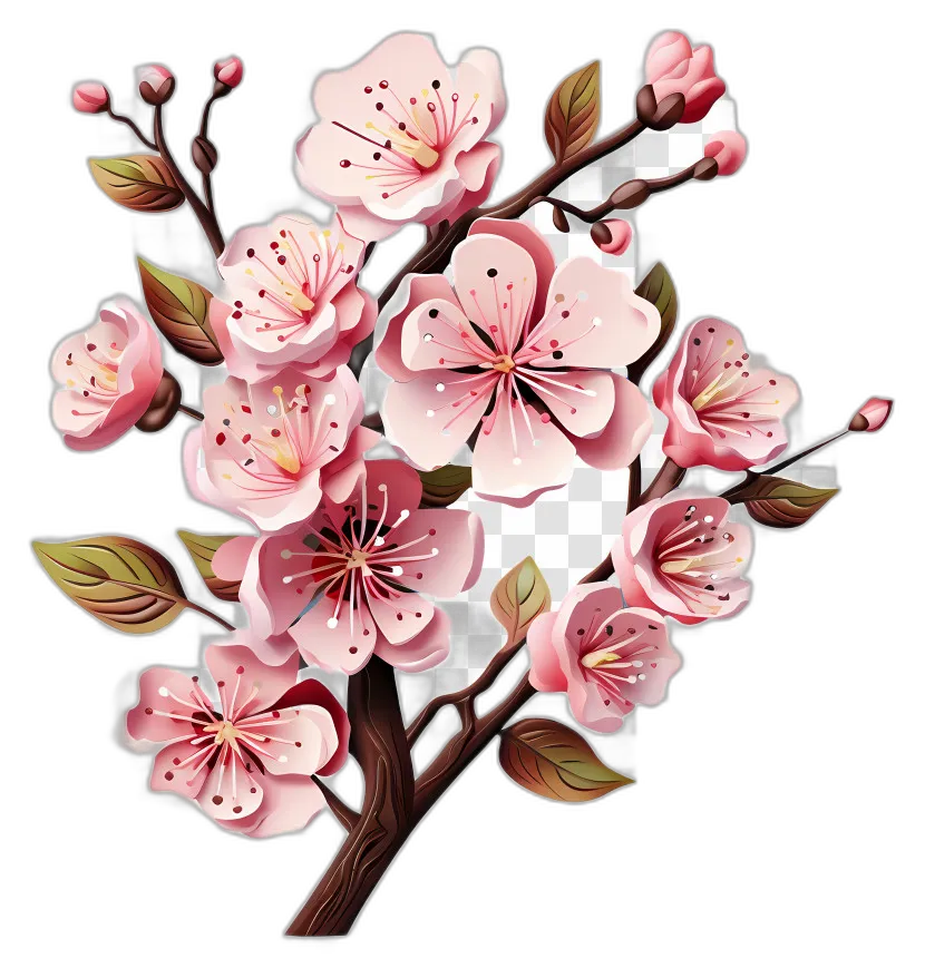 Pink Cherry Blossom Branch