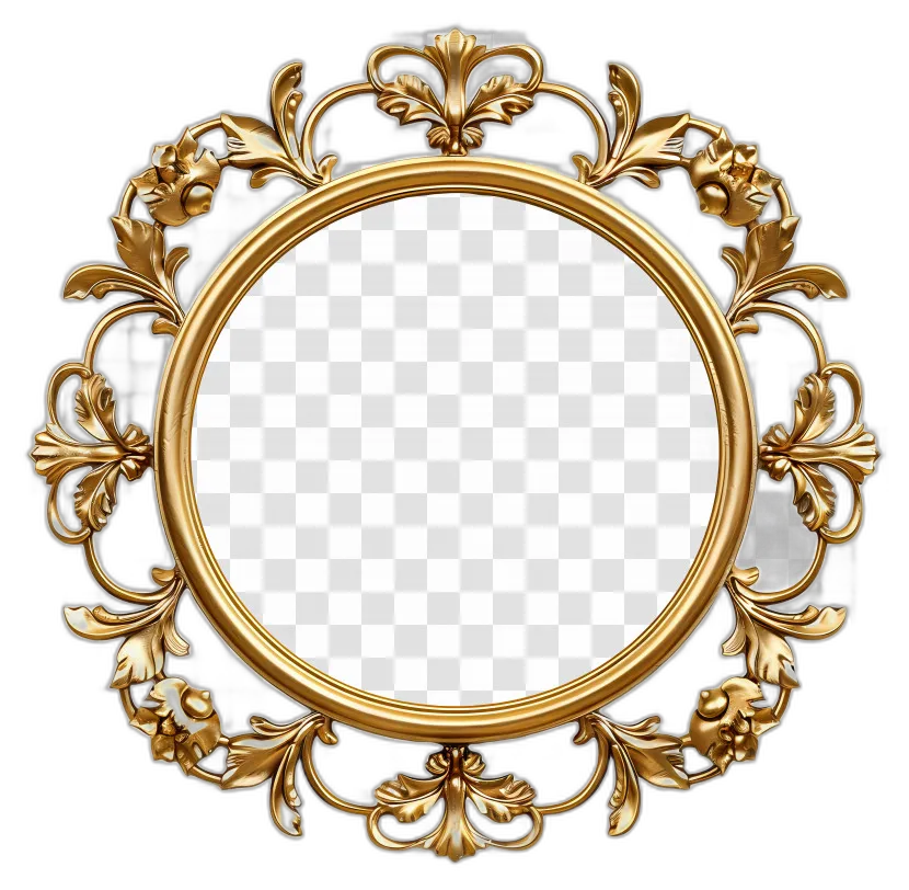 Ornate Circular Gold Frame