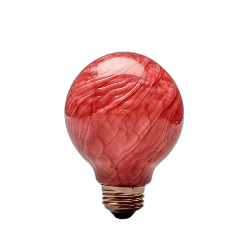 Red Veined Glass Light Bulb