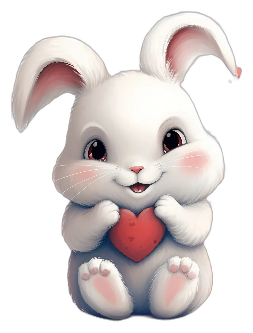 Cute Bunny Holding Heart