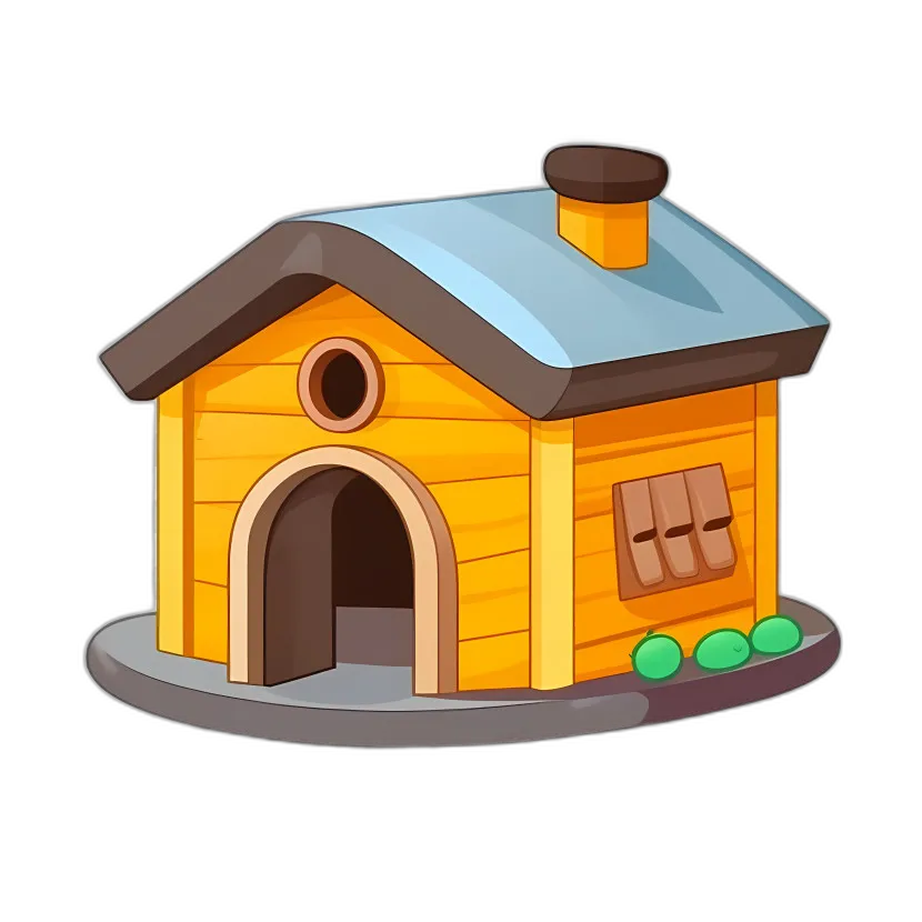 Cartoon Yellow Dog House