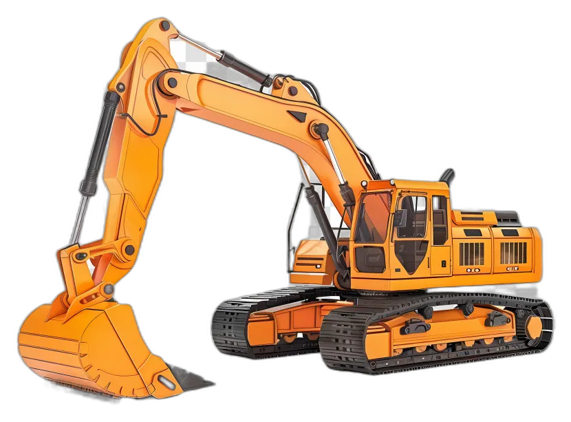 Orange Construction Excavator