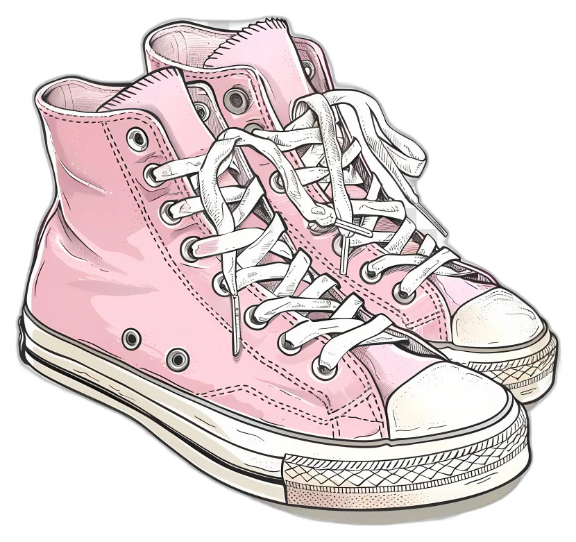 Pink Canvas High-Top Sneakers