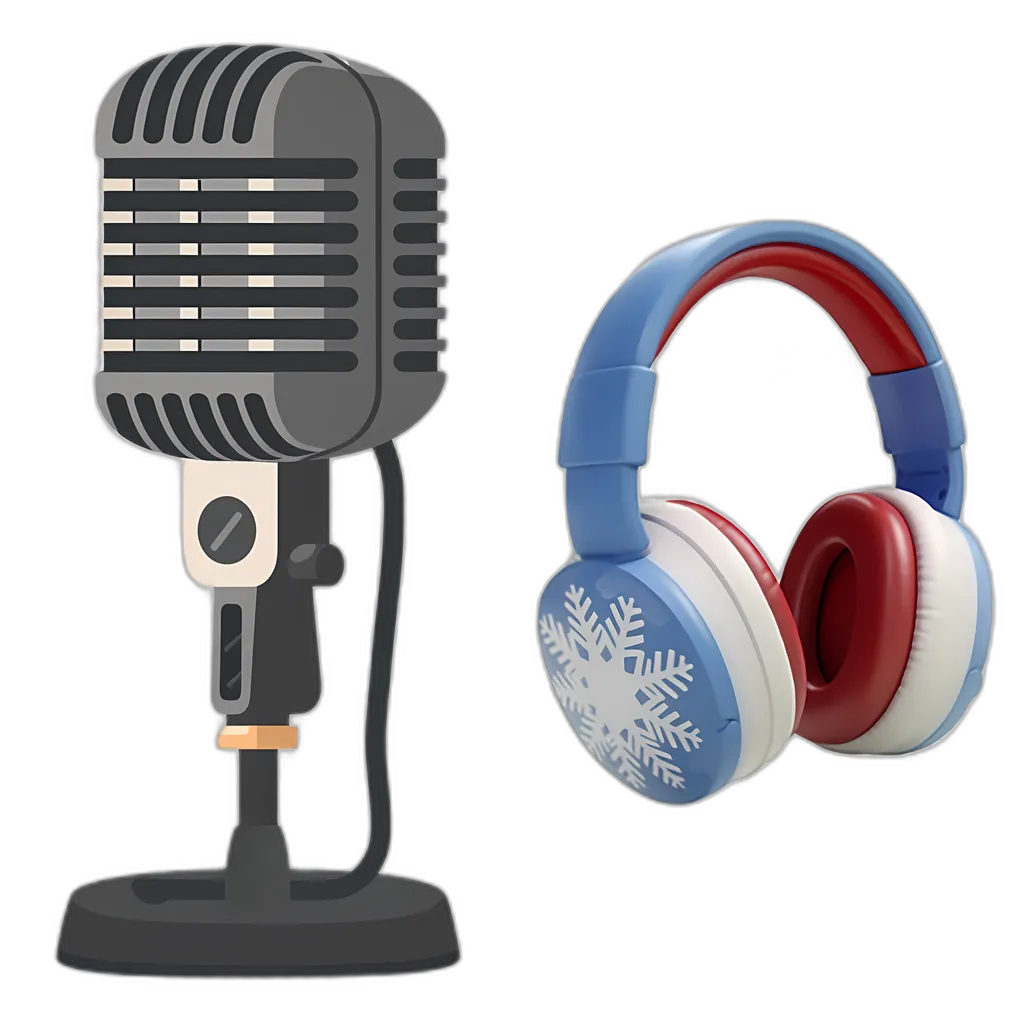 Vintage Microphone and Winter Headphones Bundle
