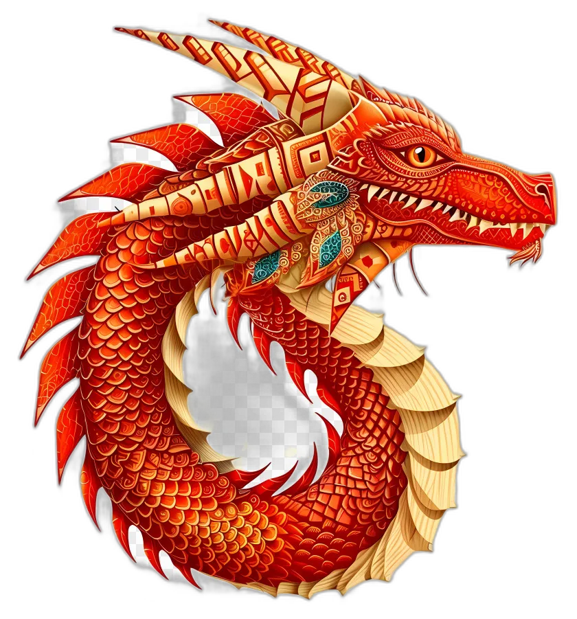 Ornate Red Dragon Head