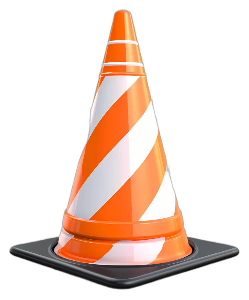 Orange Traffic Cone with White Stripes