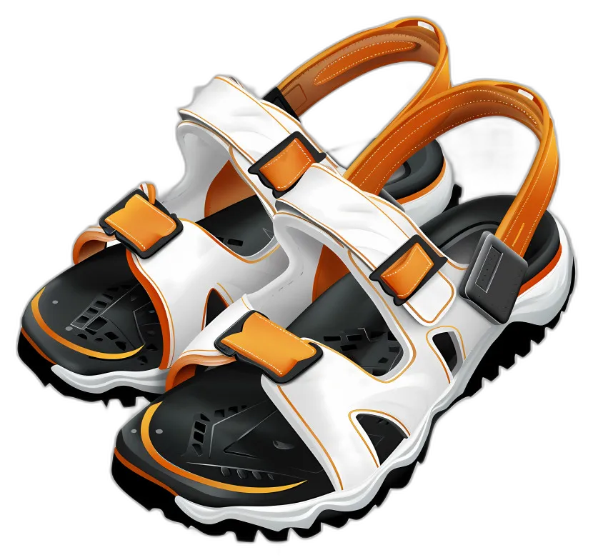 Sport Sandals with Orange Accents