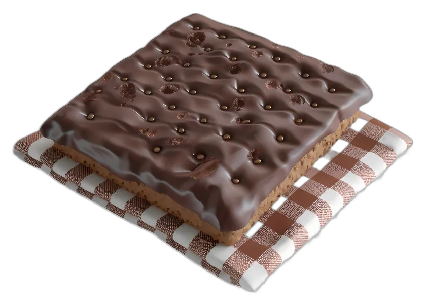 Chocolate Brownie with Icing and Sprinkles