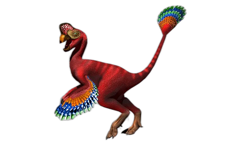 Red Feathered Dinosaur Creature