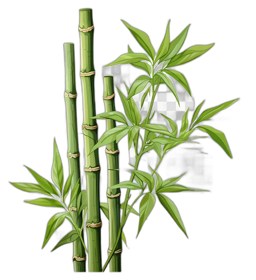 Bamboo Plant with Leaves