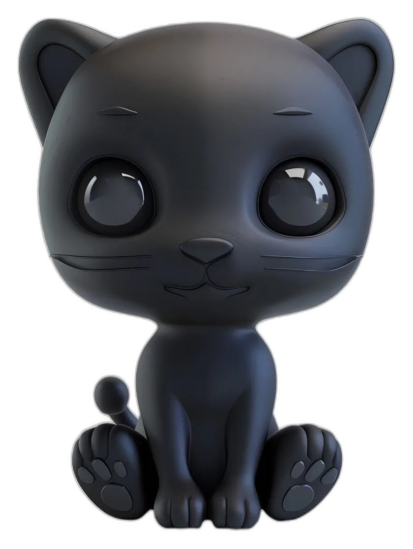 Chibi Black Cat Figurine