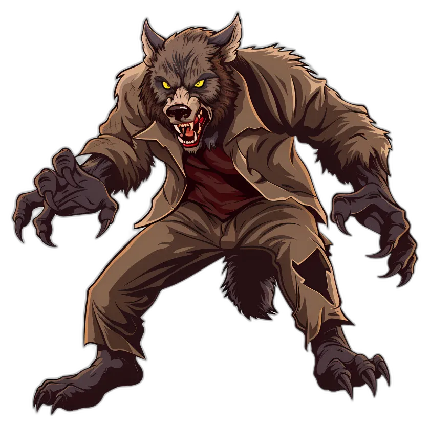 Cartoon Werewolf Monster
