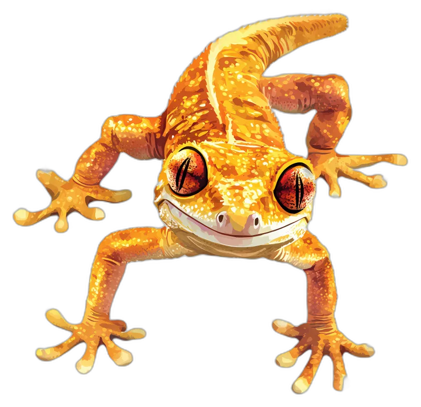 Stylized Orange Crested Gecko