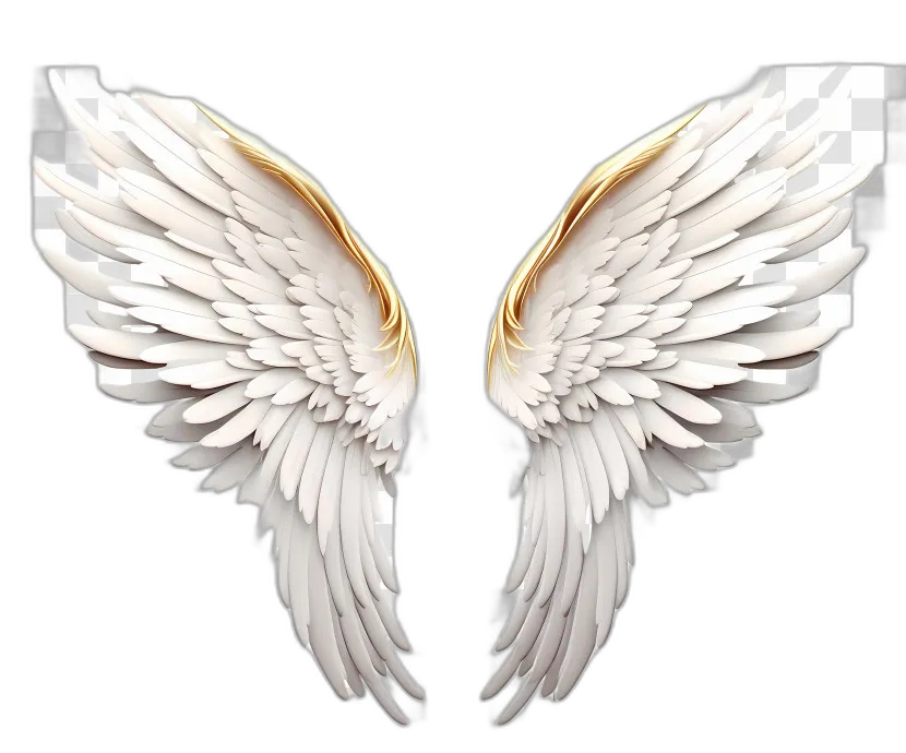 Angel Wings with Golden Accents