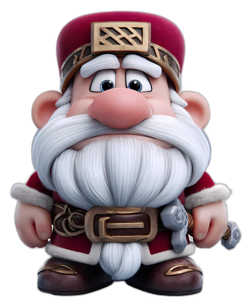 Fantasy Dwarf Character Red Tunic