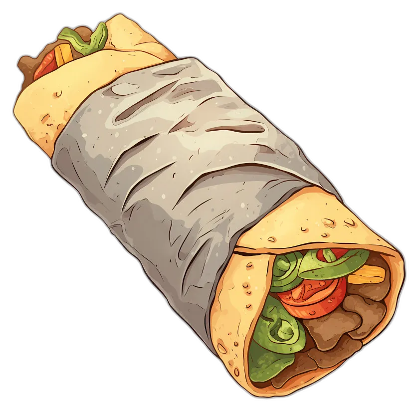 Cartoon Styled Burrito
