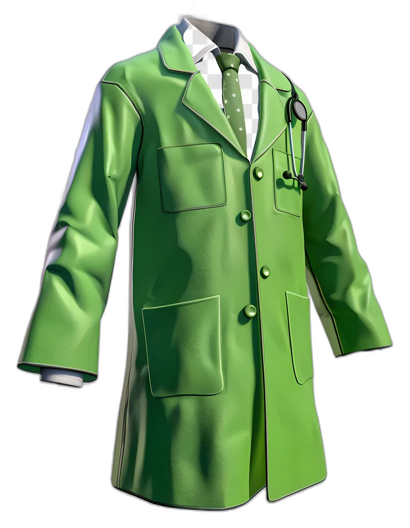 Lime Green Doctor Coat with Stethoscope