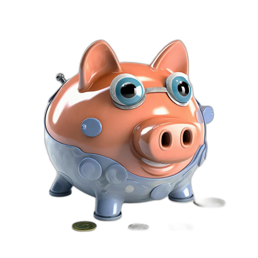 Cartoon Piggy Bank with Goggles