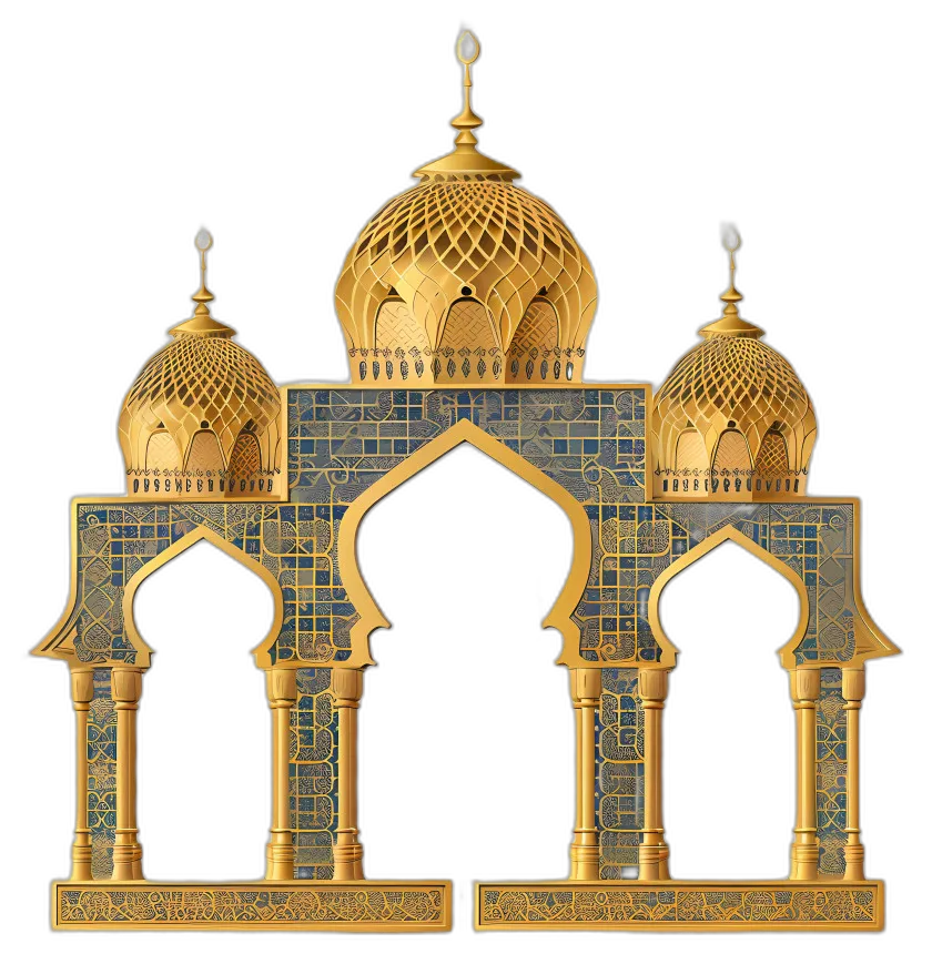 Ornate Golden Islamic Mosque Frame