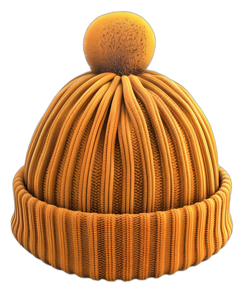 Yellow Knitted Beanie Hat