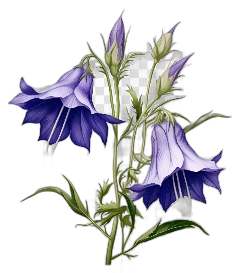 Glowing Purple Bellflowers