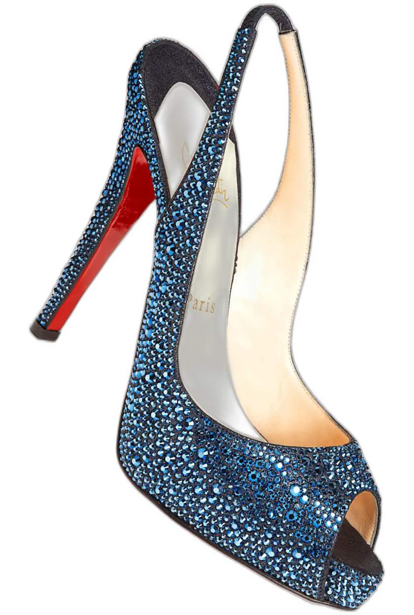 Blue Crystal Slingback Heel