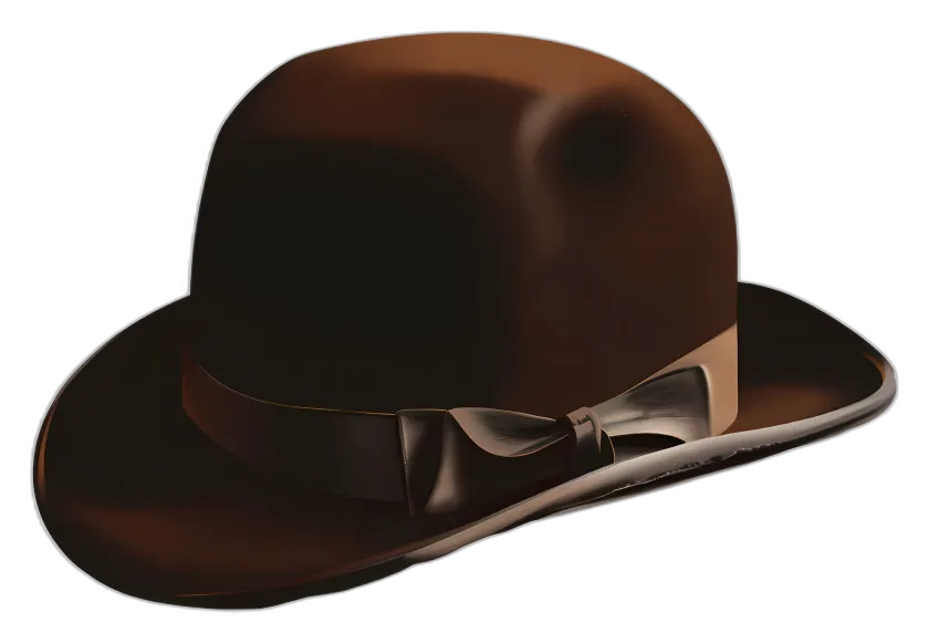 Classic Brown Fedora Hat with Bow