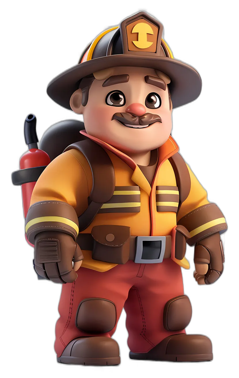Cartoon Firefighter Character
