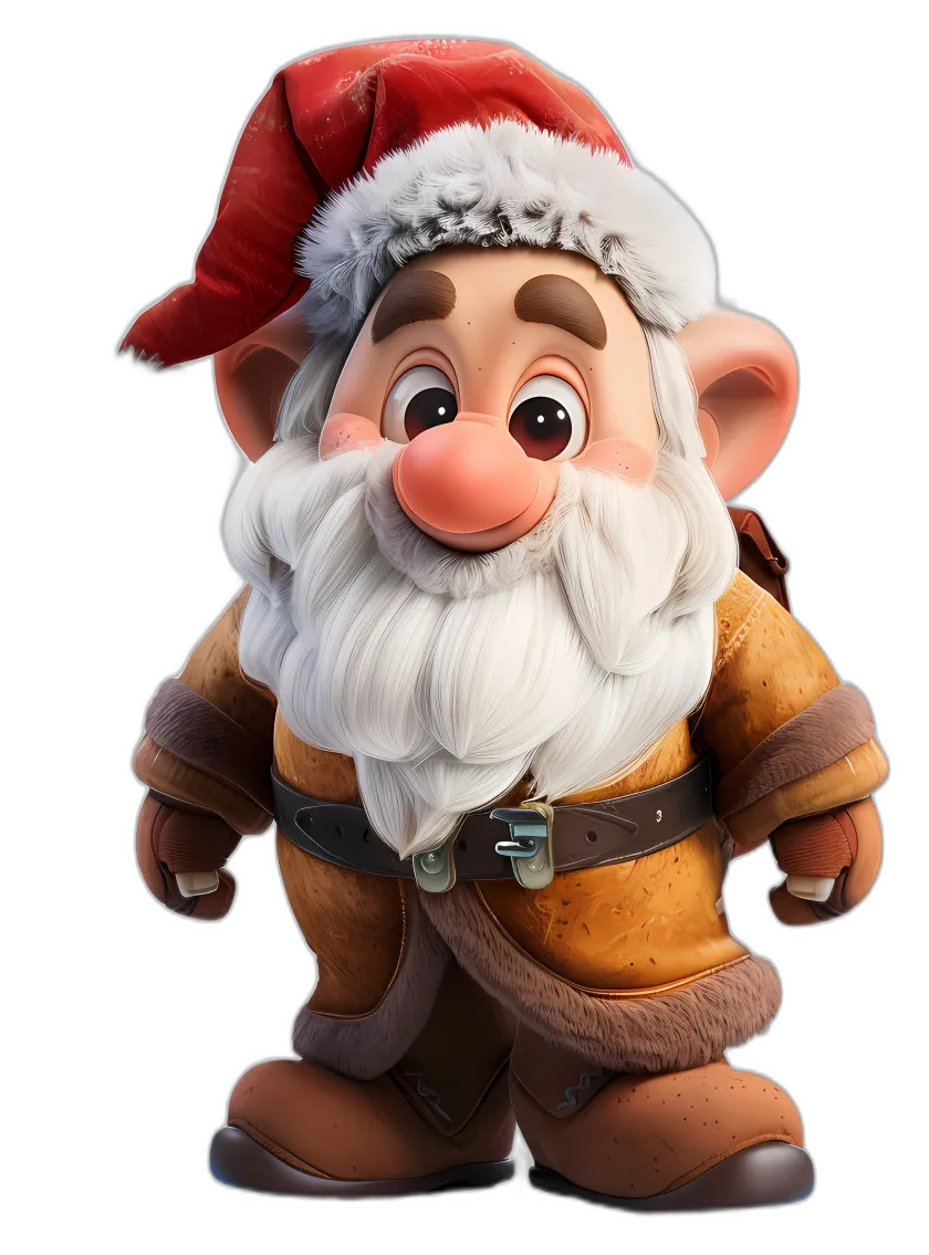 Festive Dwarf Gnome with Santa Hat