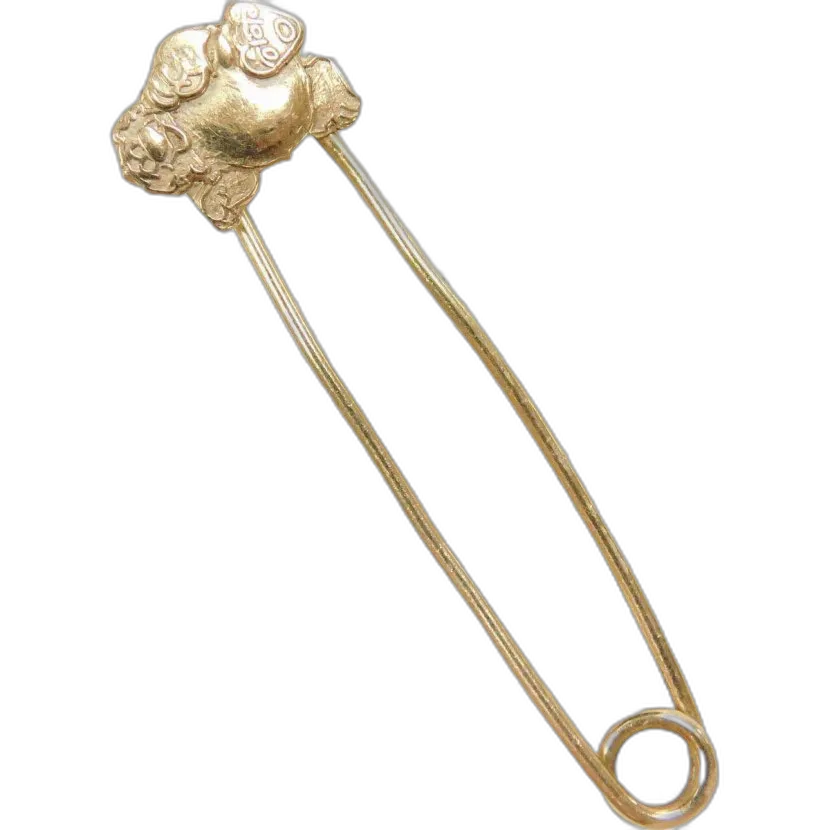 Golden Frog Safety Pin Jewelry