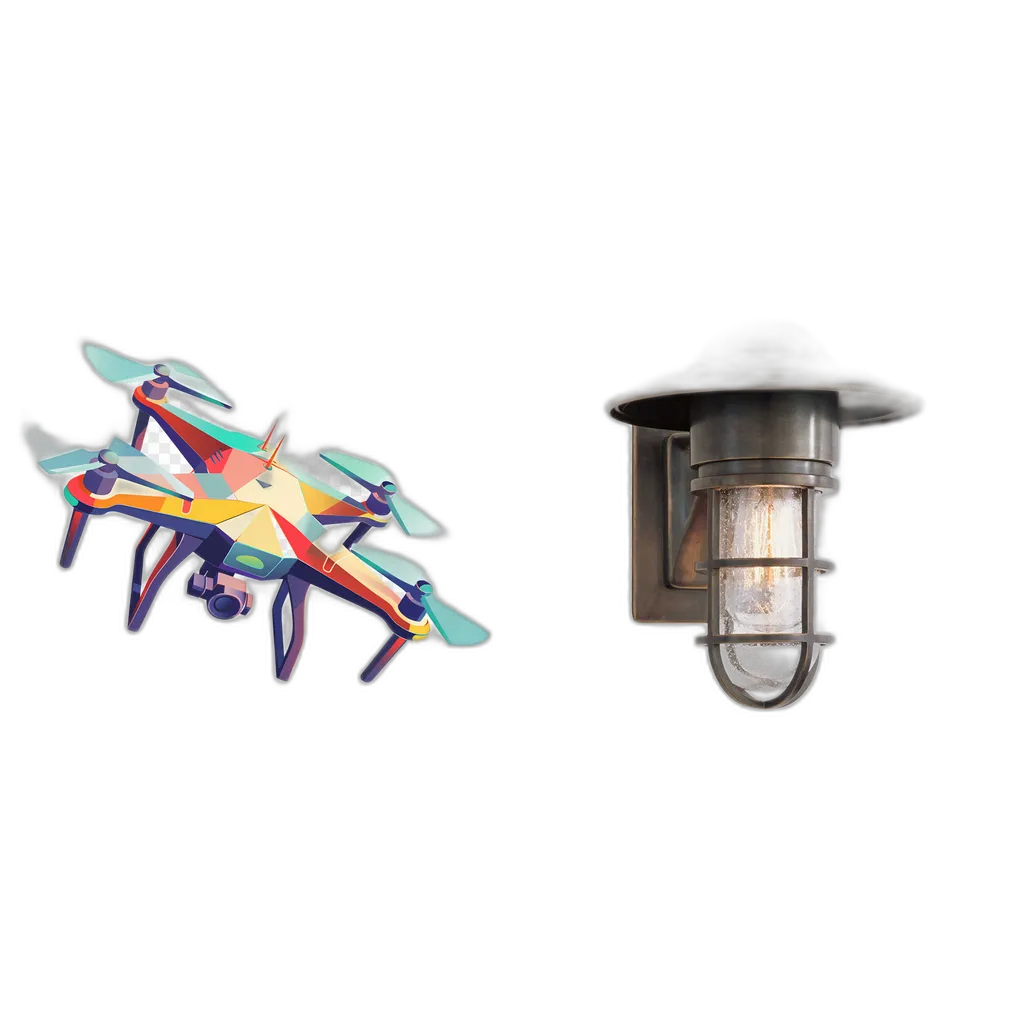 Geometric Drone and Vintage Lantern Bundle