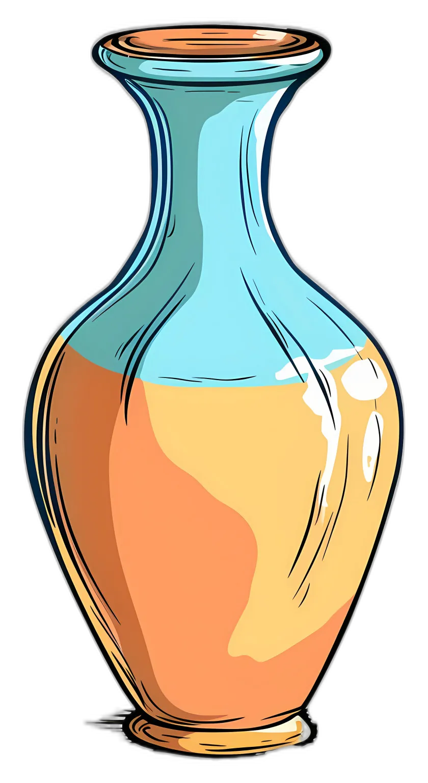 Stylized Glass Vase with Orange Liquid
