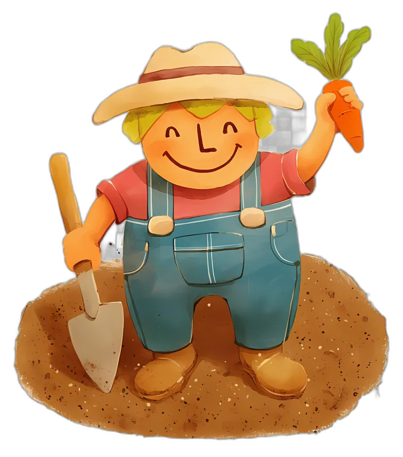 Cheerful Cartoon Farmer Character