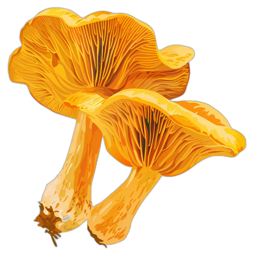 Chanterelle Mushroom Cluster