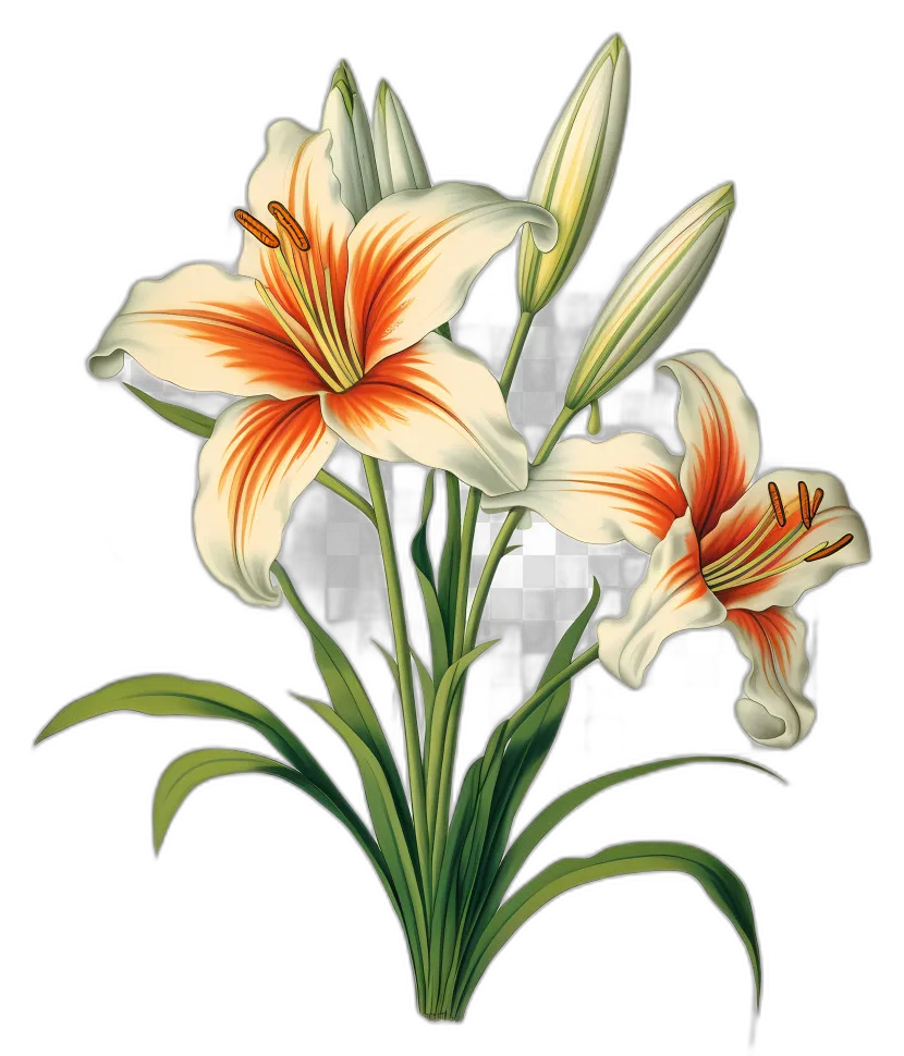 Botanical Lily Flowers