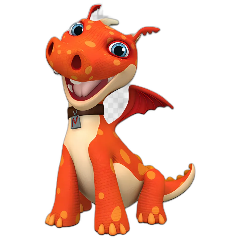 Cute Orange Baby Dragon