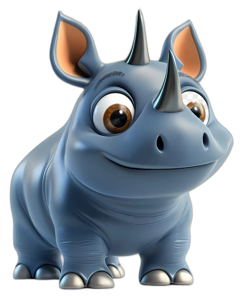 Cute Cartoon Baby Rhino