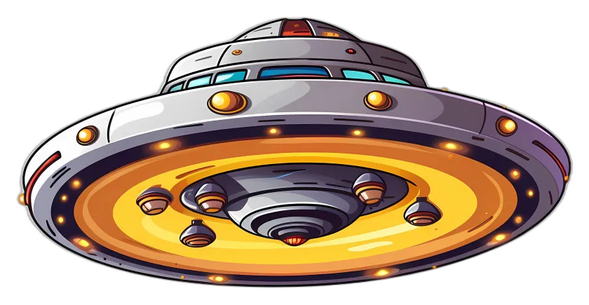 Cartoon Glowing UFO