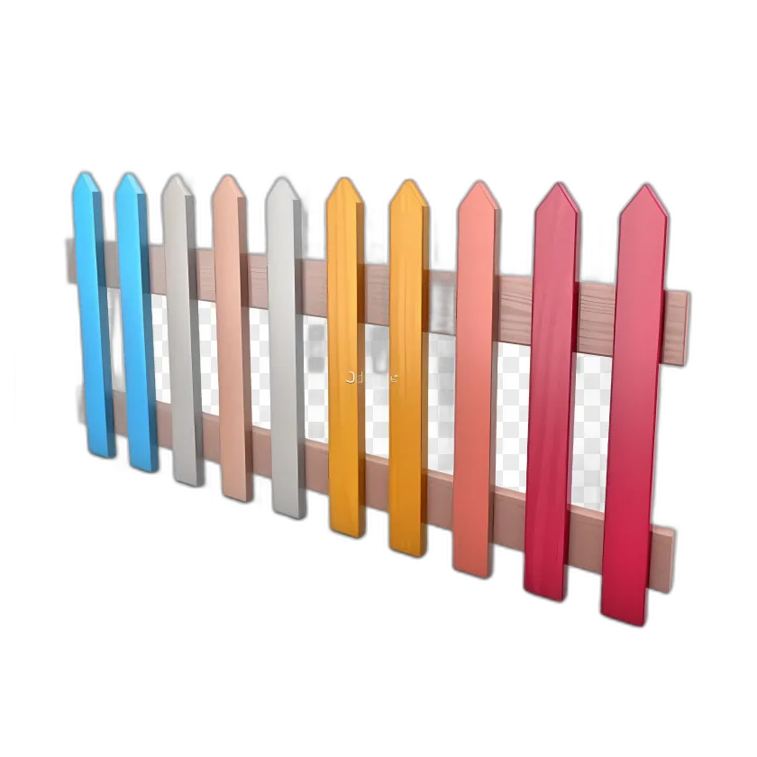 Colorful Wooden Picket Fence
