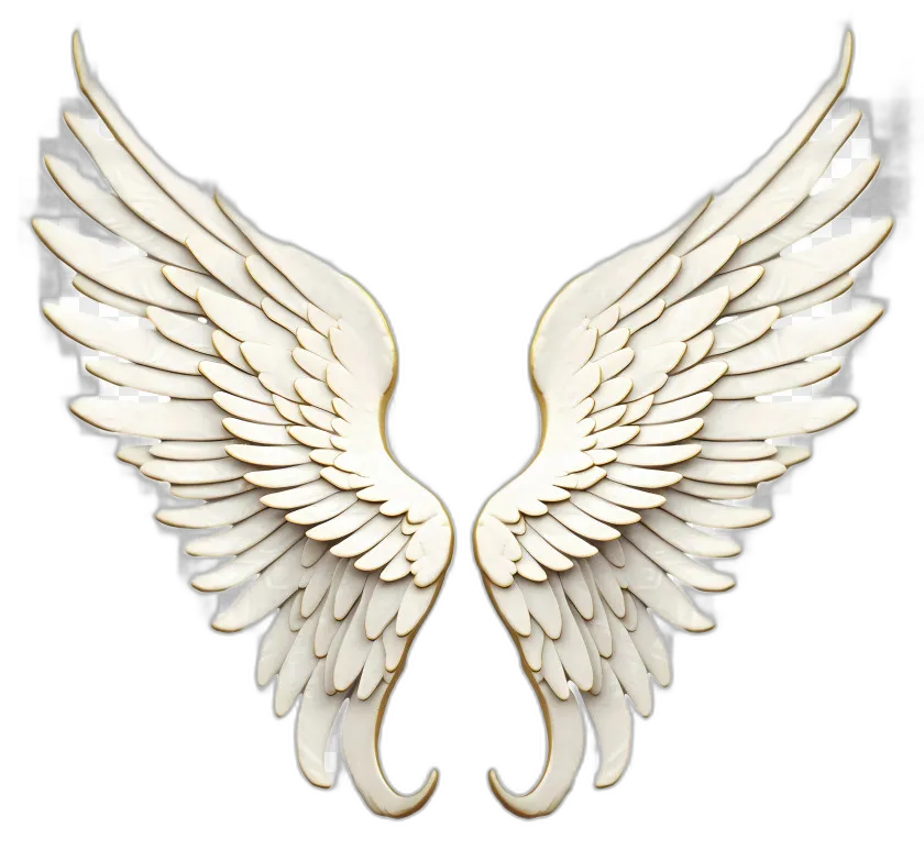 Stylized Angel Wings with Golden Trim