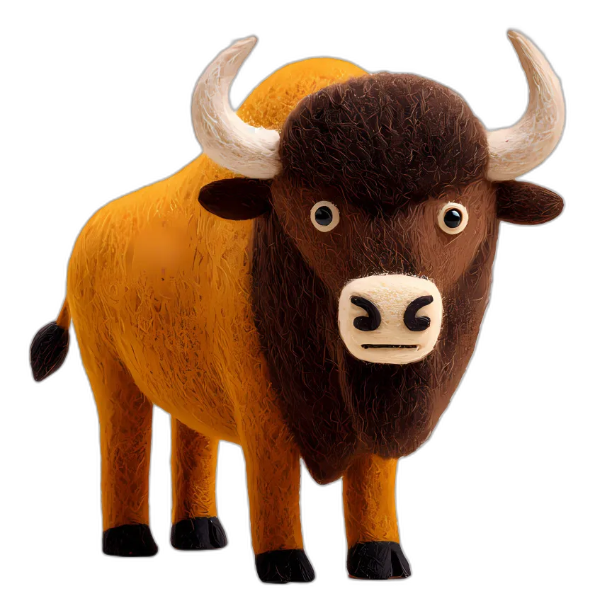 Stylized Bison Figurine
