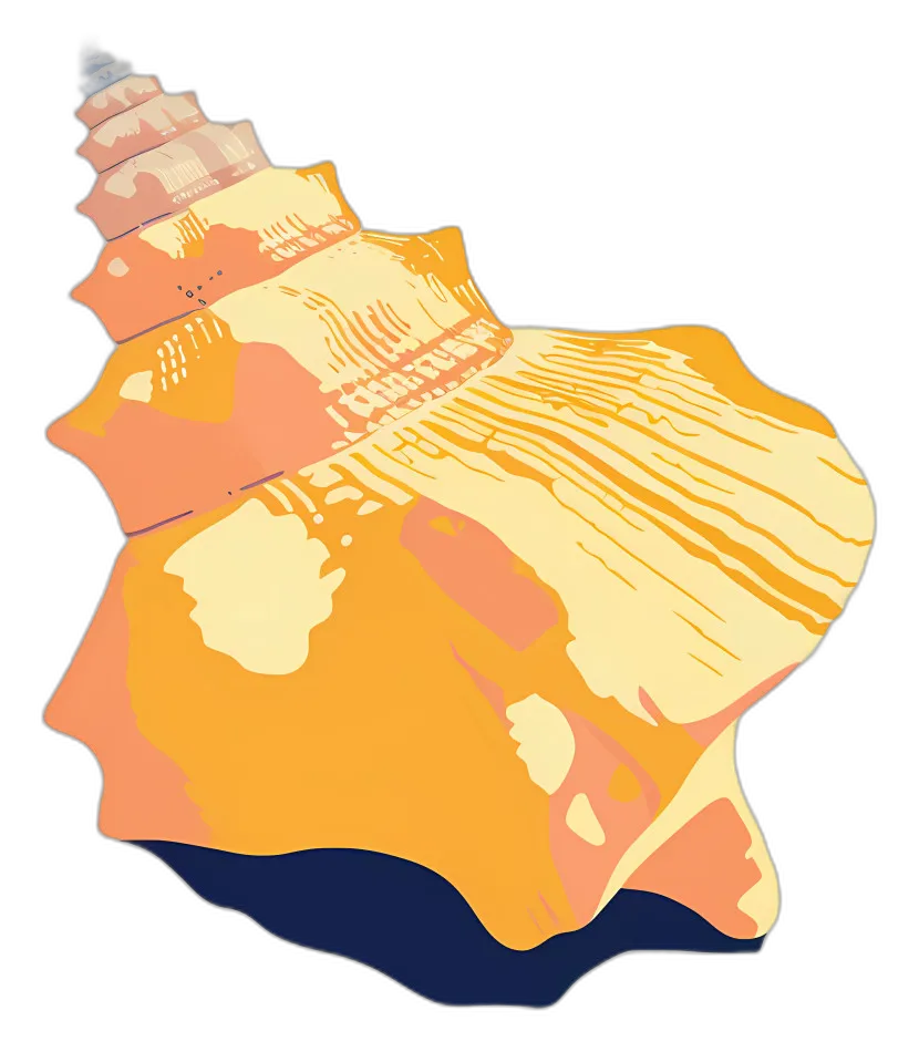 Stylized Orange Conch Shell
