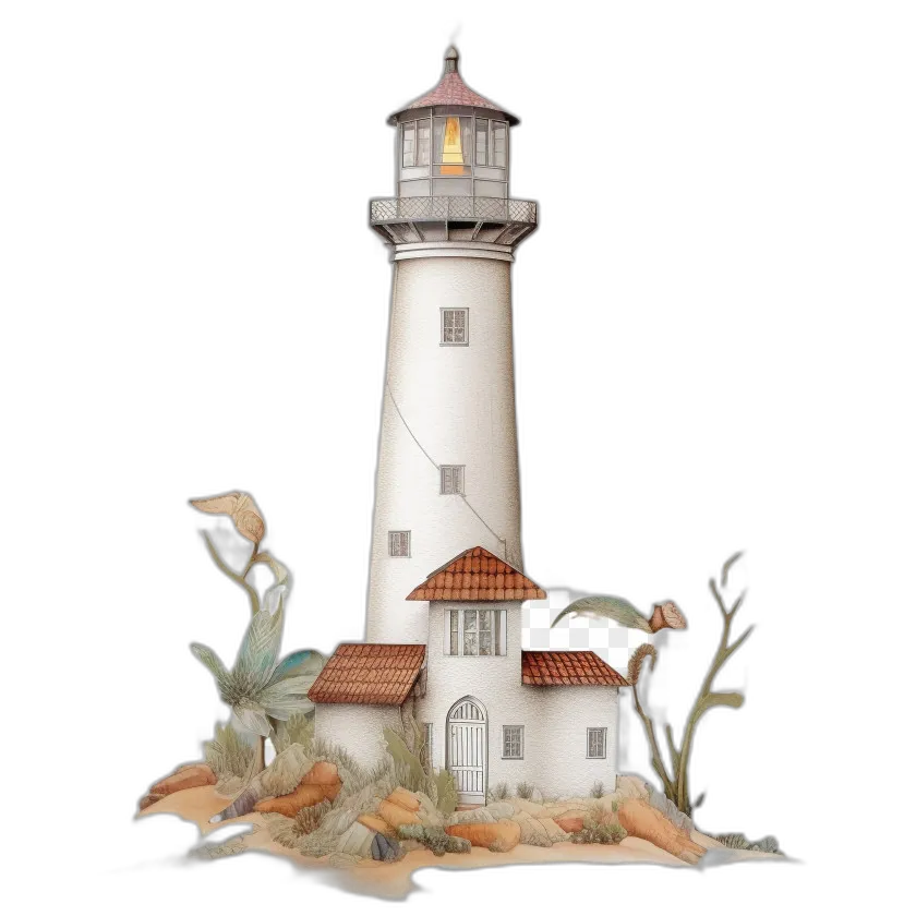 Coastal Lighthouse with Glowing Lantern