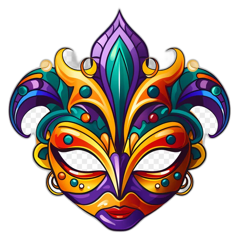 Colorful Jeweled Carnival Mask