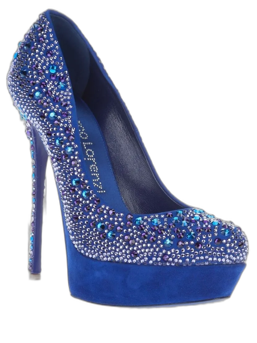 Royal Blue Rhinestone Stiletto Pump